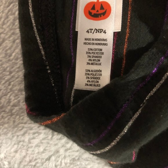 Halloween Colors Sparkle Striped Size 4T Leggings - Picture 4 of 4